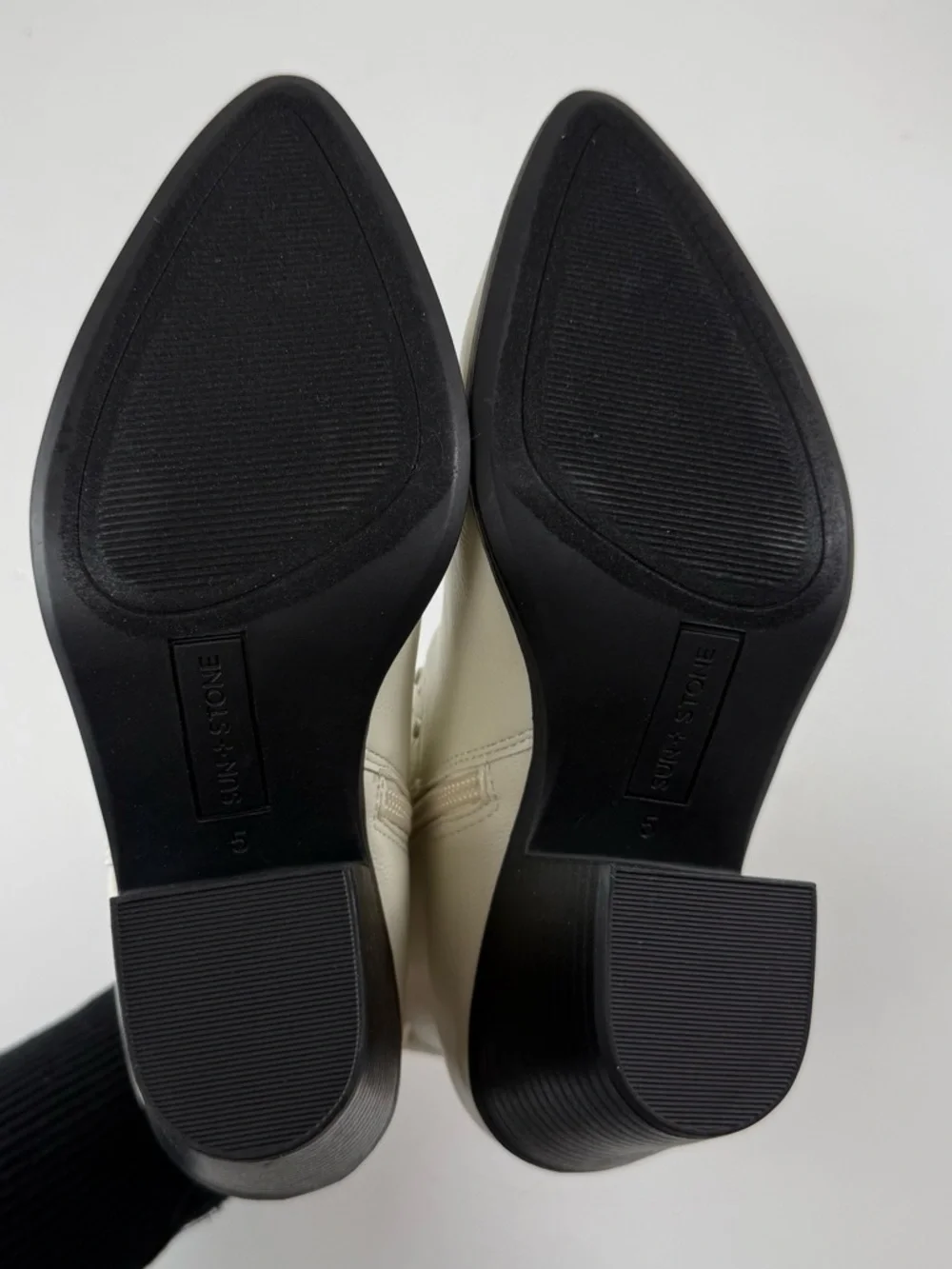 Sun + Stone Indiana Cowboy Booties Womens White 5M NEW